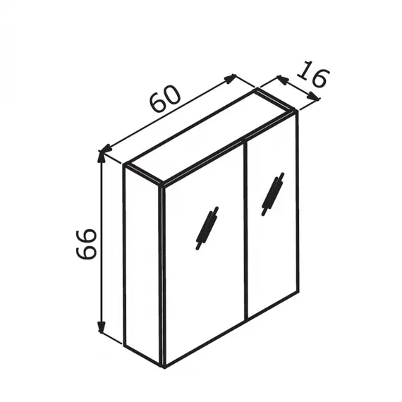 ЗЕРКАЛЬНЫЙ ШКАФ ORKA LIKYA 60 АНТРАЦИТ МАТОВЫЙ