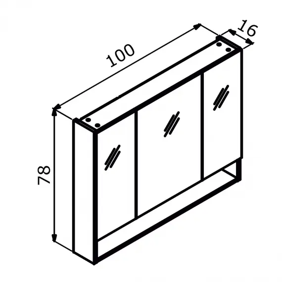 ЗЕРКАЛЬНЫЙ ШКАФ ORKA MALTA 100 АНТРАЦИТ МАТОВЫЙ