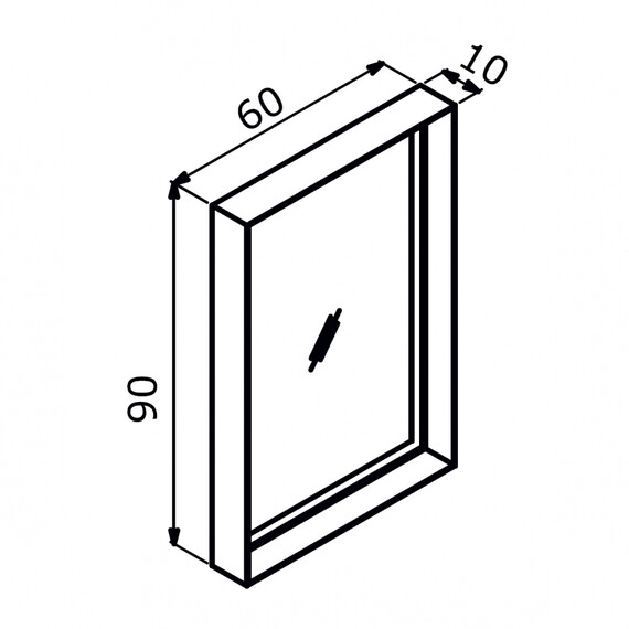 ЗЕРКАЛО ORKA CRAFT 60X90 C LED ПОДСВЕТКОЙ, АНТРАЦИТ МАТОВЫЙ