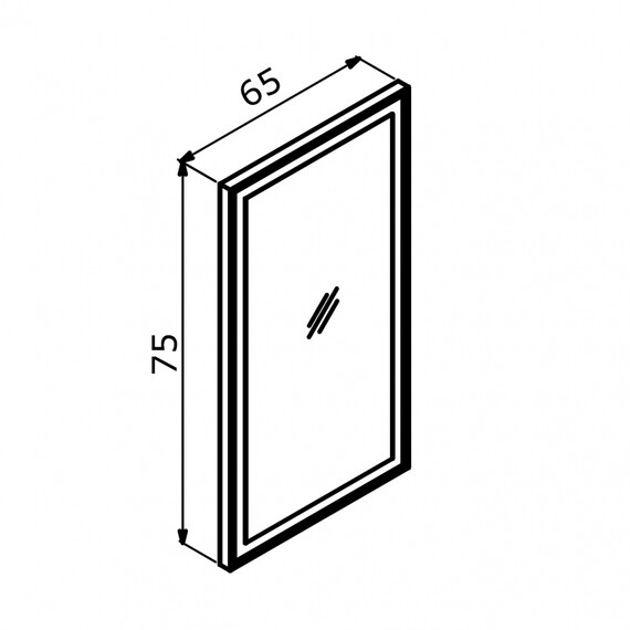 ЗЕРКАЛО ORKA LISBON TR3001 65X75 C LED ПОДСВЕТКОЙ, ЧЕРНЫЙ МАТОВЫЙ