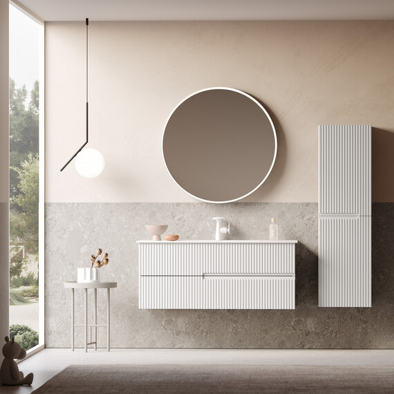 ЗЕРКАЛО ORKA MOONLIGHT 90X90 C LED ПОДСВЕТКОЙ, БЕЛЫЙ МАТОВЫЙ