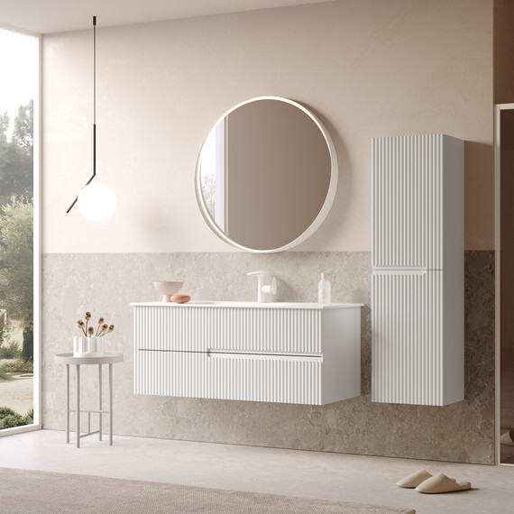 ЗЕРКАЛО ORKA MOONLIGHT 90X90 C LED ПОДСВЕТКОЙ, БЕЛЫЙ МАТОВЫЙ