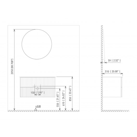 ЗЕРКАЛО ORKA MOONLIGHT 90X90 C LED ПОДСВЕТКОЙ, БЕЛЫЙ МАТОВЫЙ