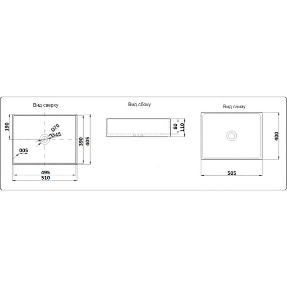 УМЫВАЛЬНИК CERAMALUX 7050K