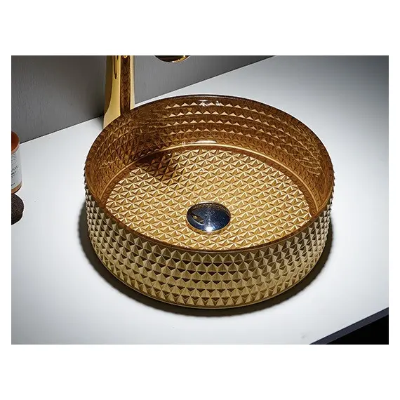 РАКОВИНА CERAMALUX GL05 СТЕКЛО ЗОЛОТО