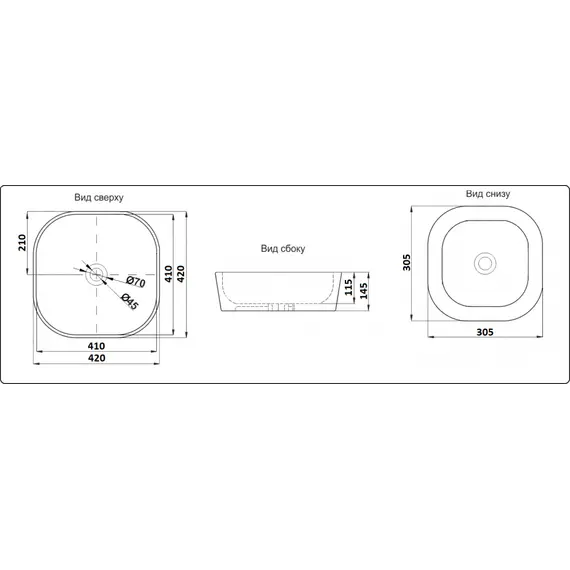 УМЫВАЛЬНИК CERAMALUX D1301H004