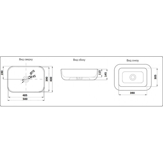 УМЫВАЛЬНИК CERAMALUX D1302H011