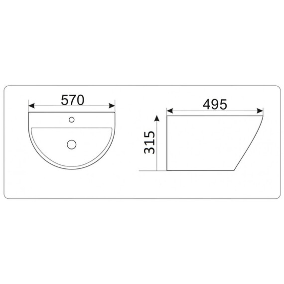 УМЫВАЛЬНИК CERAMALUX NB165