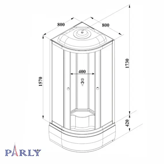 КАБИНА ДУШЕВАЯ PARLY BETT821 (80Х80Х215)