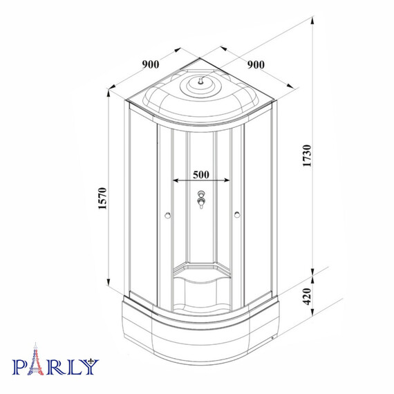 КАБИНА ДУШЕВАЯ PARLY BETT921 (90Х90Х215)