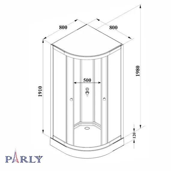 КАБИНА ДУШЕВАЯ PARLY BETT831 (80Х80Х210)