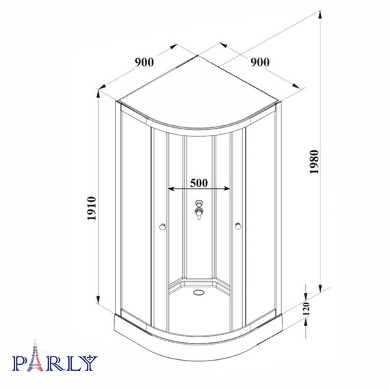 КАБИНА ДУШЕВАЯ PARLY BETT931 (90Х90Х210)