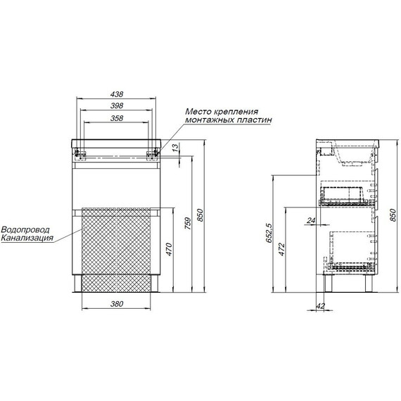 ТУМБА ПОД РАКОВИНУ AQUANET НОТА NEW 50 БЕЛЫЙ ГЛЯНЕЦ