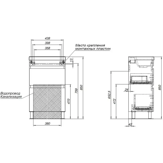 ТУМБА ПОД РАКОВИНУ AQUANET НОТА NEW 50 БЕЛЫЙ ГЛЯНЕЦ