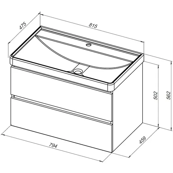 ТУМБА ПОД РАКОВИНУ AQUANET ВЕГА 2.0 80 МАРЕНГО
