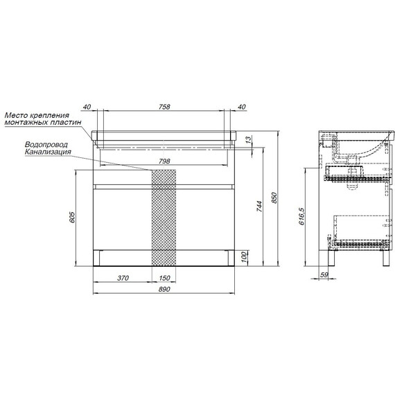 ТУМБА ПОД РАКОВИНУ AQUANET ВЕГА 90 НАПОЛЬНАЯ, БЕЛЫЙ ГЛЯНЕЦ