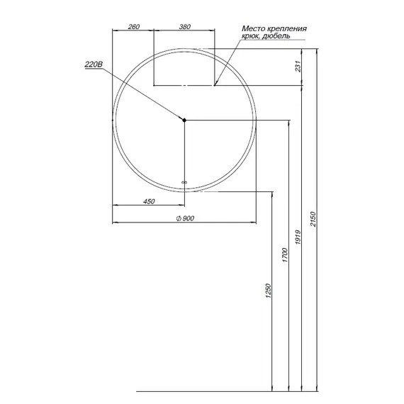 ЗЕРКАЛО AQUANET АРТ 90 RGB LED