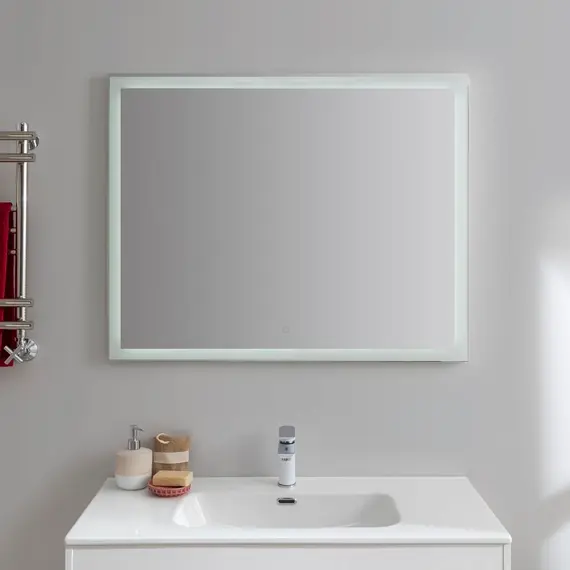 ЗЕРКАЛО AQUANET ГЛАСС 100 БЕЛЫЙ LED