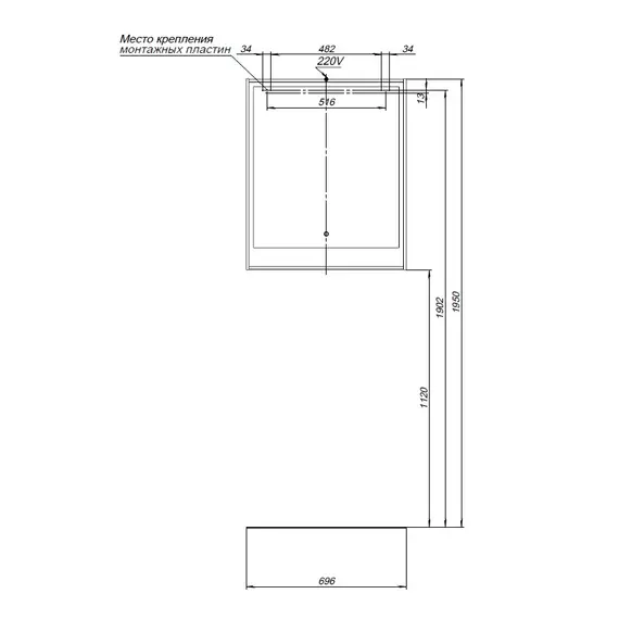 ЗЕРКАЛО AQUANET МИЛАН 70 ДУБ СВЕТЛЫЙ