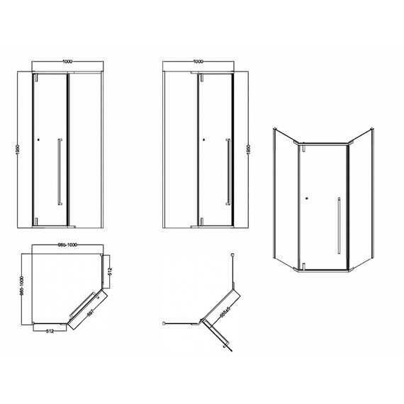 ОГРАЖДЕНИЕ ДУШЕВОЕ ESBANO ESS-100PR-B