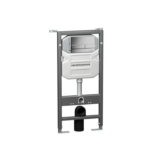 СИСТЕМА ИНСТАЛЛЯЦИИ ДЛЯ УНИТАЗОВ CERAMICANOVA ENVISION С КНОПКОЙ СМЫВА FLAT, ХРОМ МАТОВЫЙ