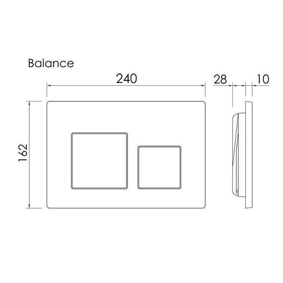 КНОПКА СМЫВА BALANCE, КЛАВИШИ CERAMICANOVA SQUARE, БРАШИРОВАННОЕ ЗОЛОТО