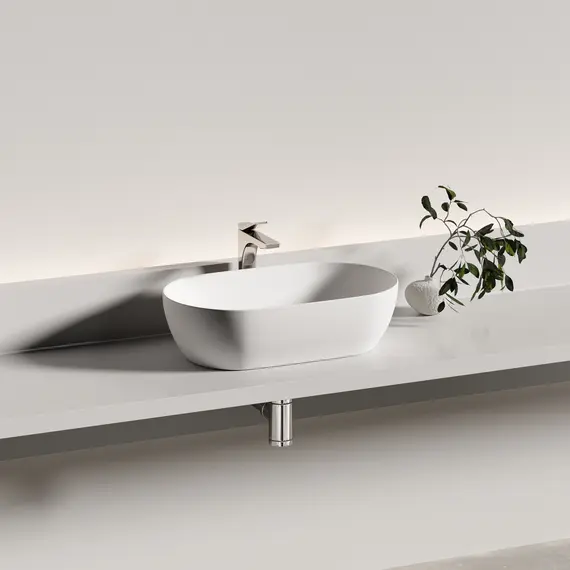 РАКОВИНА CERAMICANOVA TWIST НАКЛАДНАЯ ОВАЛЬНАЯ 500X300X140 ММ, БЕЛЫЙ МАТОВЫЙ