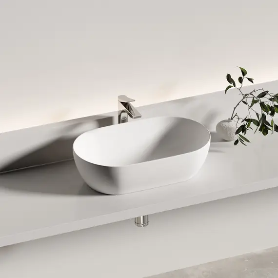 РАКОВИНА CERAMICANOVA TWIST НАКЛАДНАЯ ОВАЛЬНАЯ 500X300X140 ММ, БЕЛЫЙ МАТОВЫЙ