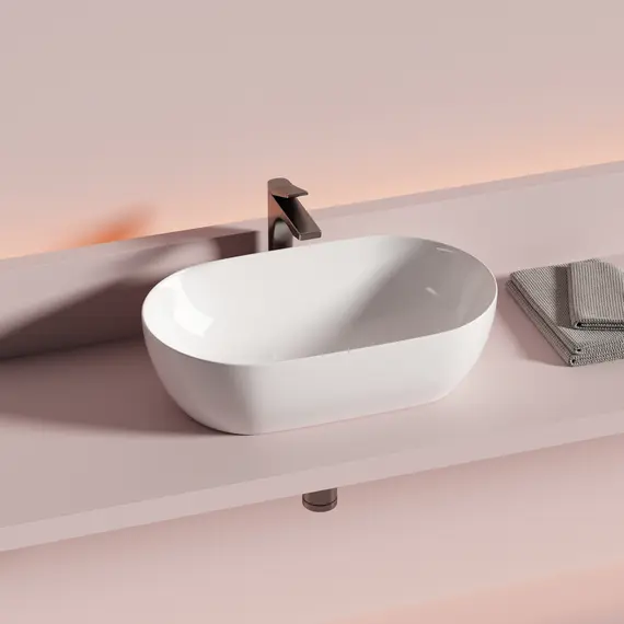 РАКОВИНА CERAMICANOVA TWIST НАКЛАДНАЯ ОВАЛЬНАЯ 500X300X140 ММ, БЕЛЫЙ