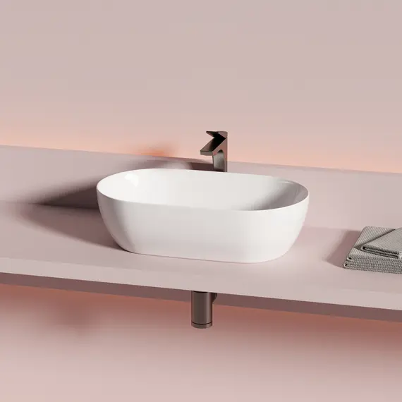 РАКОВИНА CERAMICANOVA TWIST НАКЛАДНАЯ ОВАЛЬНАЯ 500X300X140 ММ, БЕЛЫЙ