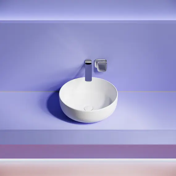 РАКОВИНА НАКЛАДНАЯ CERAMICANOVA TAYCAN КРУГЛАЯ, БЕЛАЯ МАТОВАЯ