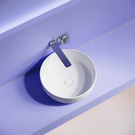 РАКОВИНА НАКЛАДНАЯ CERAMICANOVA TAYCAN КРУГЛАЯ, БЕЛАЯ МАТОВАЯ