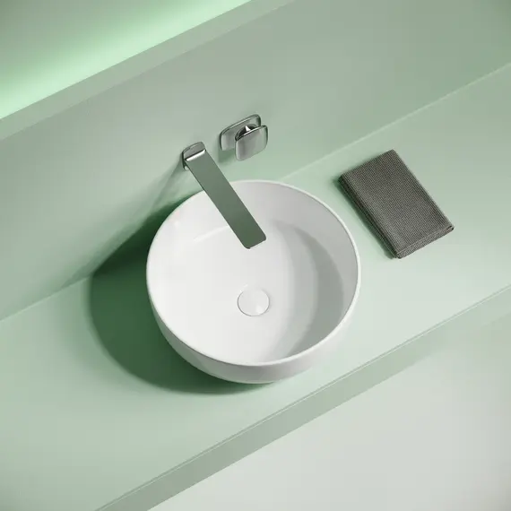 РАКОВИНА НАКЛАДНАЯ CERAMICANOVA TAYCAN КРУГЛАЯ, БЕЛАЯ