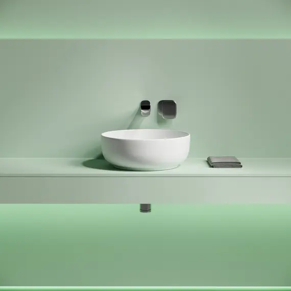 РАКОВИНА НАКЛАДНАЯ CERAMICANOVA TAYCAN КРУГЛАЯ, БЕЛАЯ