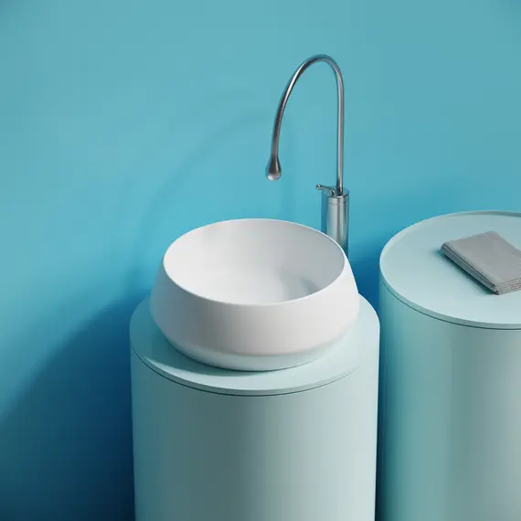 РАКОВИНА CERAMICANOVA MAYA НАКЛАДНАЯ КРУГЛАЯ 400X400X140 ММ, БЕЛЫЙ МАТОВЫЙ