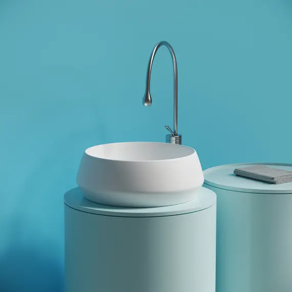 РАКОВИНА CERAMICANOVA MAYA НАКЛАДНАЯ КРУГЛАЯ 400X400X140 ММ, БЕЛЫЙ МАТОВЫЙ