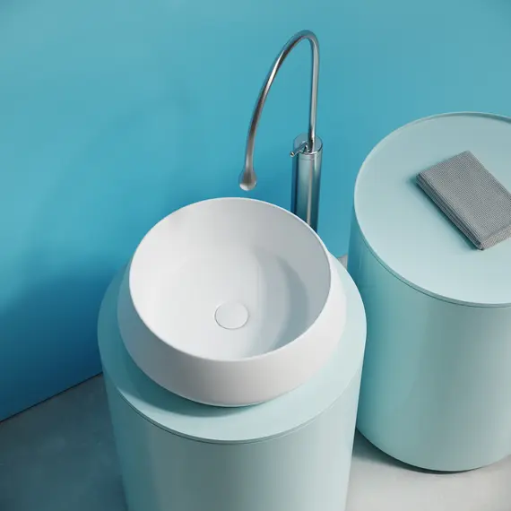 РАКОВИНА CERAMICANOVA MAYA НАКЛАДНАЯ КРУГЛАЯ 400X400X140 ММ, БЕЛЫЙ МАТОВЫЙ