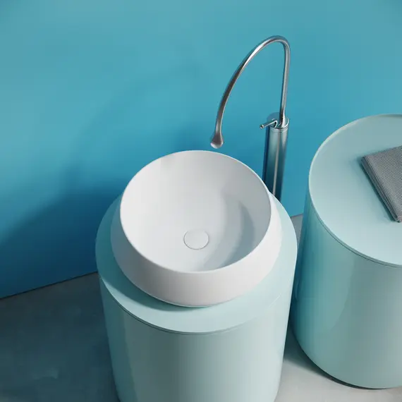 РАКОВИНА CERAMICANOVA MAYA НАКЛАДНАЯ КРУГЛАЯ 400X400X140 ММ, БЕЛЫЙ МАТОВЫЙ