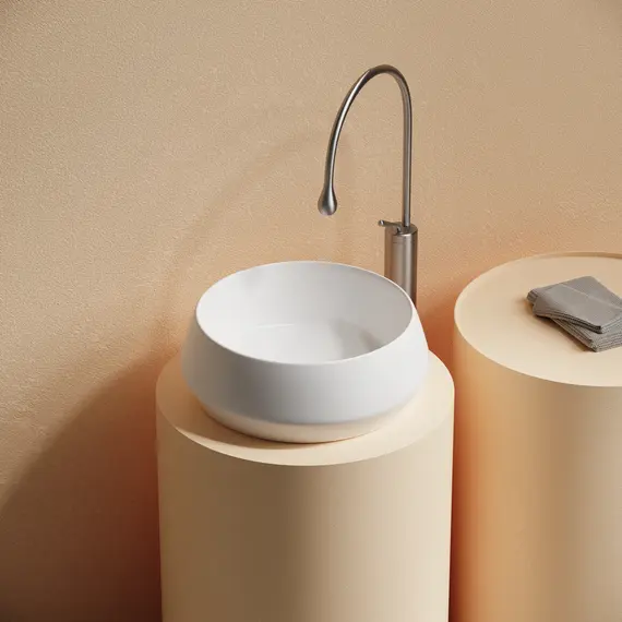 РАКОВИНА CERAMICANOVA MAYA НАКЛАДНАЯ КРУГЛАЯ 400X400X140 ММ, БЕЛЫЙ