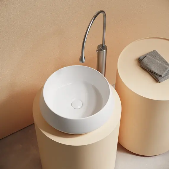 РАКОВИНА CERAMICANOVA MAYA НАКЛАДНАЯ КРУГЛАЯ 400X400X140 ММ, БЕЛЫЙ