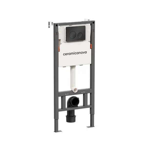 СИСТЕМА ИНСТАЛЛЯЦИИ ДЛЯ УНИТАЗОВ CERAMICANOVA BALANCE С КНОПКОЙ СМЫВА CIRCLE, ЧЕРНЫЙ МАТОВЫЙ