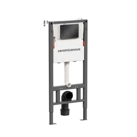 СИСТЕМА ИНСТАЛЛЯЦИИ ДЛЯ УНИТАЗОВ CERAMICANOVA BALANCE С КНОПКОЙ СМЫВА SQUARE, ЧЕРНЫЙ МАТОВЫЙ
