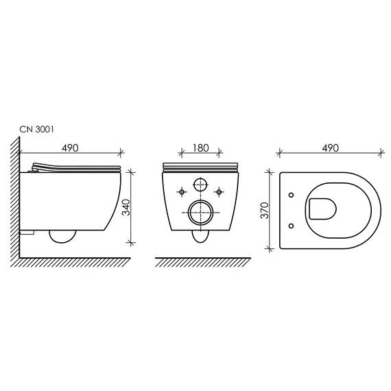 КОМПЛЕКТ ПОДВЕСНОЙ УНИТАЗ CERAMICANOVA PLAY RIMLESS + СИСТЕМА ИНСТАЛЛЯЦИИ BALANCE КНОПКА SQUARE, ЧЕРНЫЙ МАТОВЫЙ