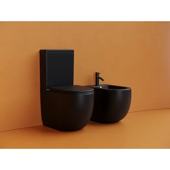 НАПОЛЬНЫЙ ПРИСТАВНОЙ УНИТАЗ CERAMICANOVA METROPOL, ЧЕРНЫЙ МАТОВЫЙ