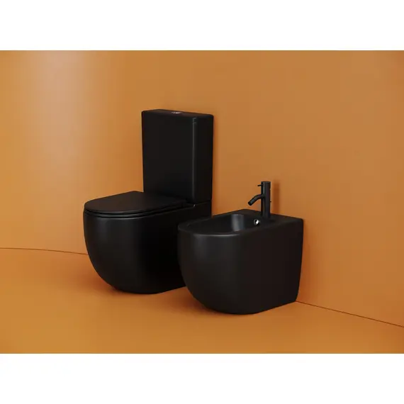 НАПОЛЬНЫЙ ПРИСТАВНОЙ УНИТАЗ CERAMICANOVA METROPOL, ЧЕРНЫЙ МАТОВЫЙ
