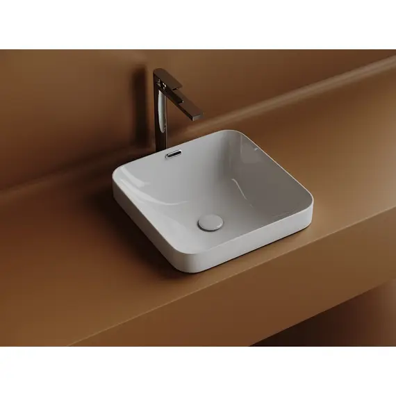 РАКОВИНА ВСТРАИВАЕМАЯ СВЕРХУ CERAMICANOVA ELEMENT КВАДРАТНАЯ 438X438X172 ММ, БЕЛЫЙ