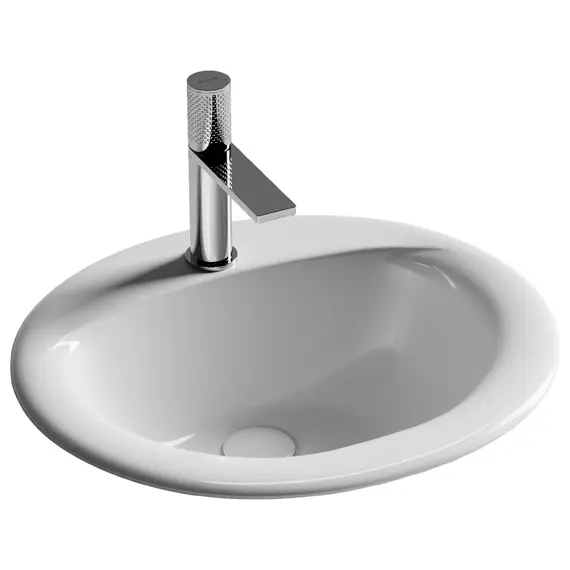 РАКОВИНА ВСТРАИВАЕМАЯ СВЕРХУ CERAMICANOVA SUN ОВАЛЬНАЯ 515X455X200 ММ, БЕЛЫЙ