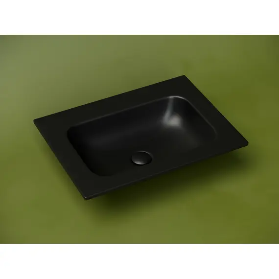 РАКОВИНА НАКЛАДНАЯ МЕБЕЛЬНАЯ CERAMICANOVA GRACE ПРЯМОУГОЛЬНАЯ БЕЗ ОТВЕРСТИЯ ПОД СМЕСИТЕЛЬ, 610X457X137 ММ, ЧЕРНЫЙ МАТОВЫЙ
