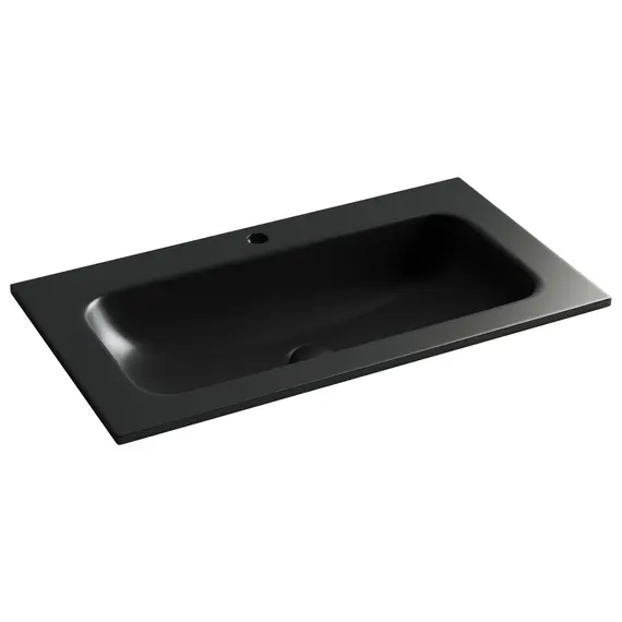 РАКОВИНА НАКЛАДНАЯ МЕБЕЛЬНАЯ CERAMICANOVA GRACE ПРЯМОУГОЛЬНАЯ C ОТВЕРСТИЕМ ПОД СМЕСИТЕЛЬ 810X457X137 ММ, ЧЕРНЫЙ МАТОВЫЙ