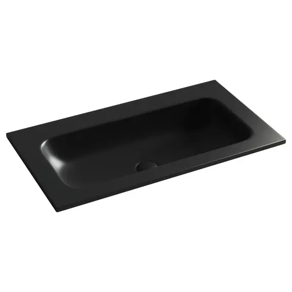 РАКОВИНА НАКЛАДНАЯ МЕБЕЛЬНАЯ CERAMICANOVA GRACE ПРЯМОУГОЛЬНАЯ БЕЗ ОТВЕРСТИЯ ПОД СМЕСИТЕЛЬ 810X457X137 ММ, ЧЕРНЫЙ МАТОВЫЙ